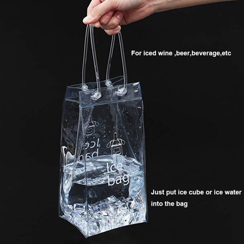 IFWELL Ice Wine Bag Portable Collapsible Clear Wine Pouch Cooler with Handle for Party,Outdoor,Champagne,Cold Beer,White Wine,Chilled Beverages,Iced Drinks 3 Pack (2) - Image 3